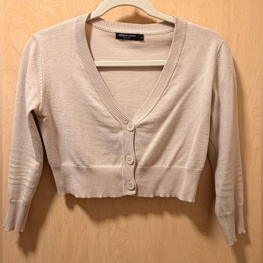Women's Cream Cardigan Sweater